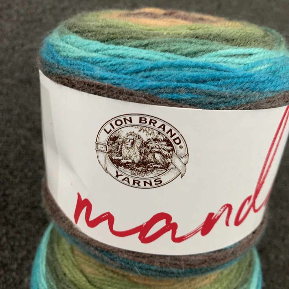 Lot Of 2 Lion Brand Mandala Yarn Dragon Light Yarn 5.3oz 590yds Cake - Picture 2 of 11